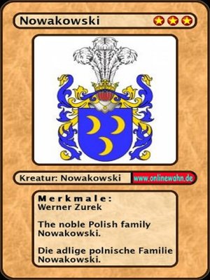 cover image of The noble Polish family Nowakowski. Die adlige polnische Familie Nowakowski.